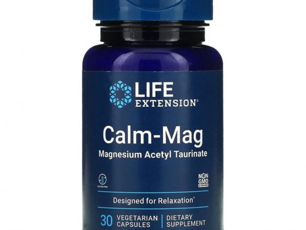 Life Extension, Calm-Mag, ацетил тауринат магния, 30 вегетарианских капсул