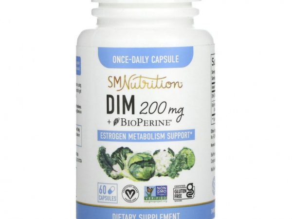 SMNutrition, DIM + BioPerine, 200 mg , 60 Capsules