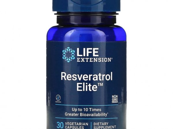 Life Extension, ресвератрол, 100 мг, 30 вегетарианских капсул