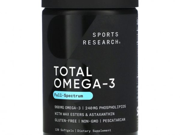 Sports Research, Total Omega-3, 120 капсул