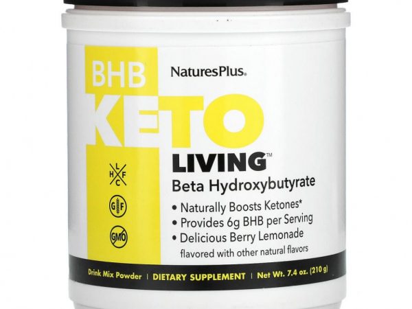 NaturesPlus, BHB Keto Living, Ягодный лимонад, 210 г (7,4 унции)