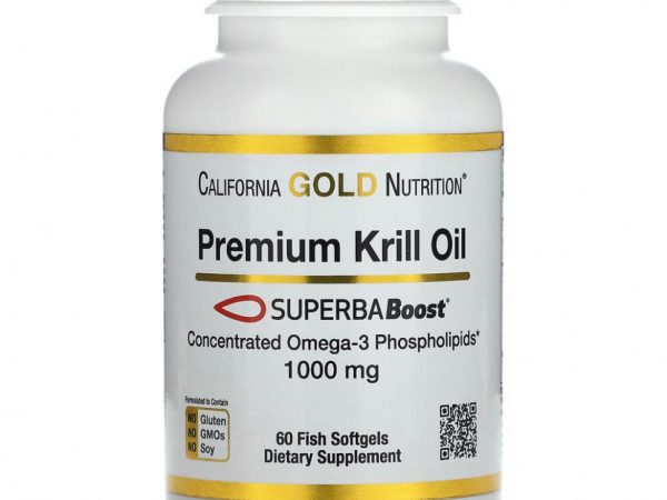 California Gold Nutrition, SUPERBABoost®, масло криля премиального качества, 1000 мг, 60 капсул