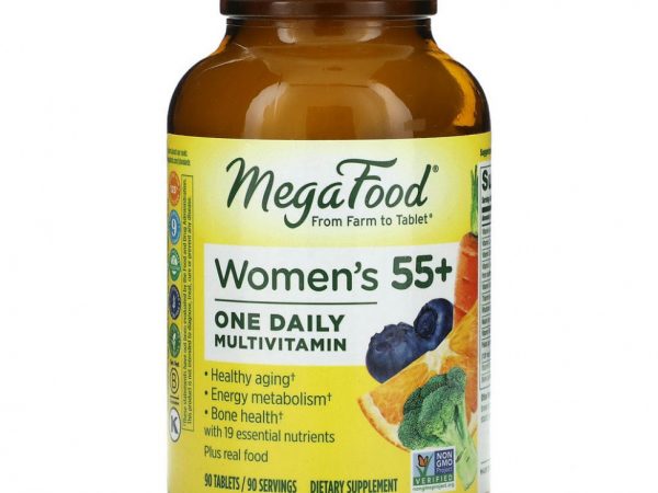 MegaFood, мультивитамины для женщин старше 55 лет, для приема один раз в день, 90 таблеток