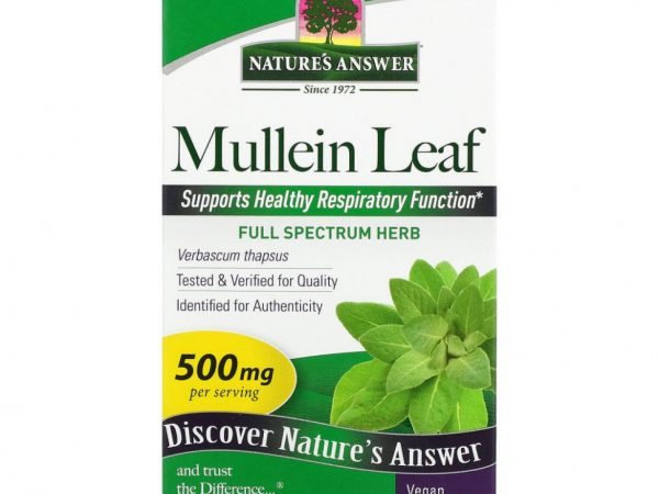 Nature's Answer, листья коровяка, 500 мг, 90 вегетарианских капсул