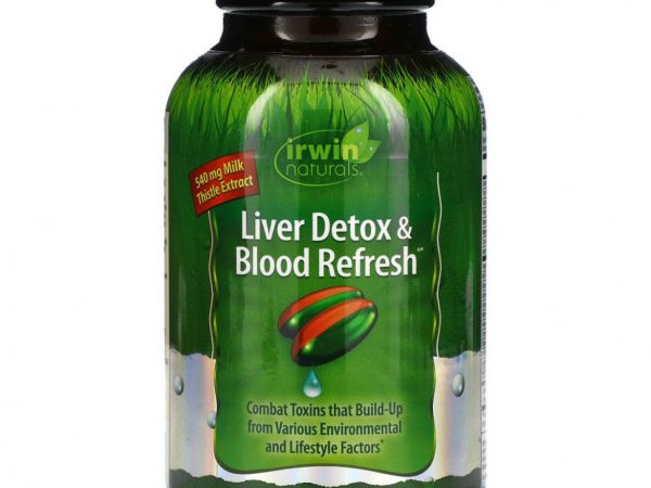 Irwin Naturals, Liver Detox & Blood Refresh, добавка для очистки печени и крови, 60 капсул с жидкостью