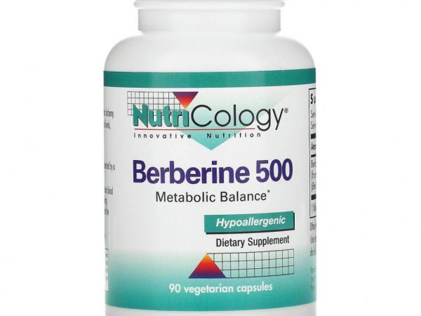 Nutricology, берберин-500, 90 вегетарианских капсул