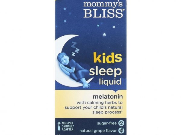 Mommy's Bliss, Kids, жидкое средство для сна, мелатонин, для детей от 3 лет, со вкусом винограда, 120 мл (4 жидк. унции)