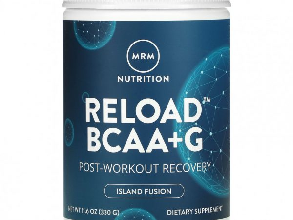 MRM, RELOAD BCAA+G, восстановление после тренировок, вкус тропических фруктов, 330 г (11,6 унций)