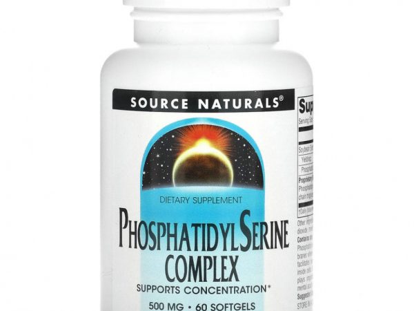 Source Naturals, комплекс с фосфатидилсерином, 500 мг, 60 капсул