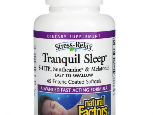 Natural Factors, Stress-Relax, Tranquil Sleep, 45 Enteric Coated Softgels