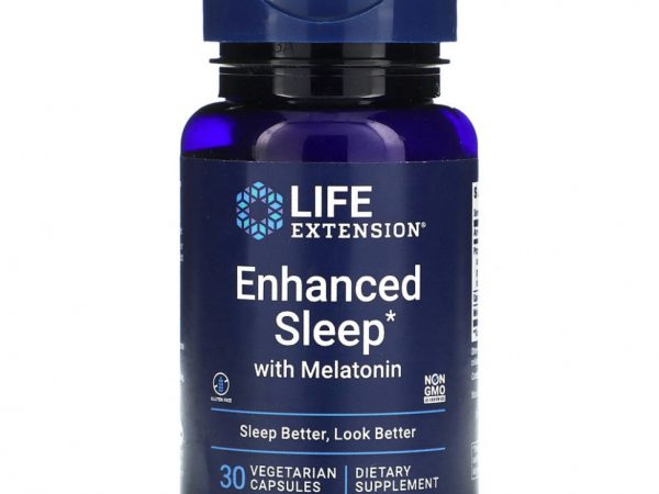 Life Extension, Улучшенный сон с мелатонином, 30 вегетарианских капсул
