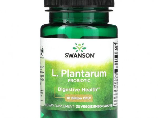 Swanson, Ацидофильные лактобактерии (L. acidophilus), Пробиотик Plantarum, 10 млрд КОЕ, 30 растительных капсул с ЭМО