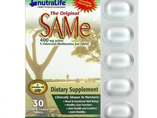 NutraLife, оригинальный SAMe, 400 мг, 30 таблеток, покрытых кишечнорастворимой оболочкой