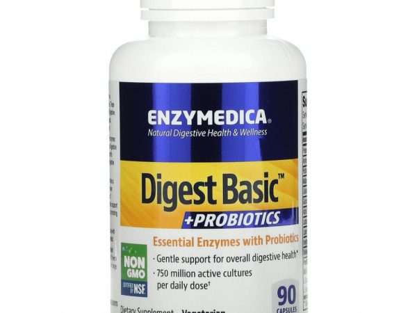 Enzymedica, Digest Basic с пробиотиками, 90 капсул