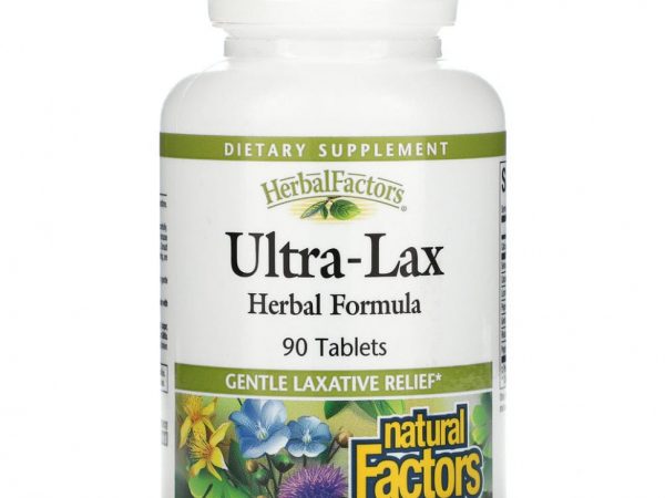 Natural Factors, Ultra-Lax, травяная формула, 90 таблеток