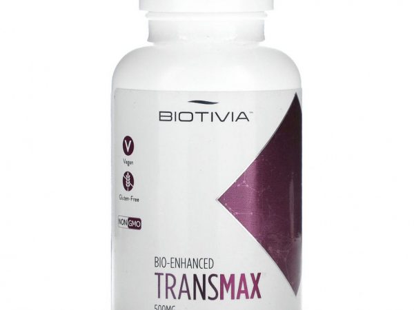 Biotivia, Transmax, 98% транс-ресвератрол, 500 мг, 60 капсул