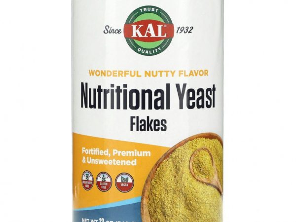 KAL, Nutritional, дрожжевые хлопья, несладкие, 340 г (12 унций)