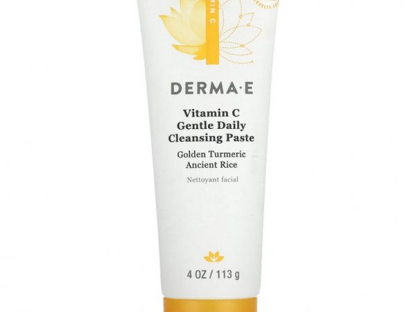 Derma E, нежная очищающая паста с витамином С, для ежедневного очищения кожи, 113 г (4 унции)
