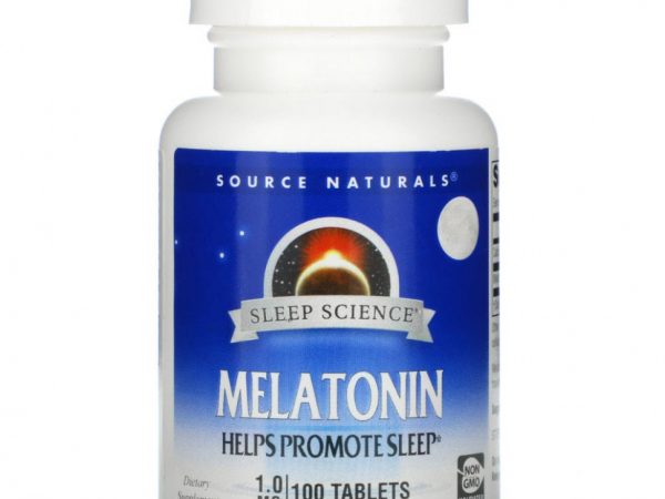 Source Naturals, Мелатонин, 1 мг, 100 таблеток