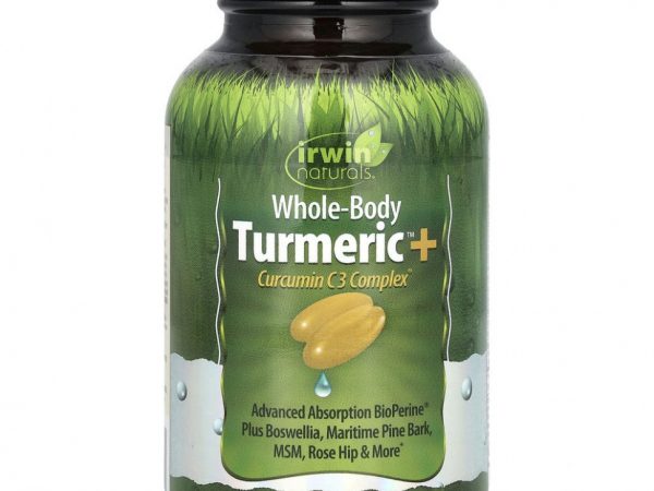 Irwin Naturals, Whole-Body Turmeric+, куркума, 60 капсул с жидкостью