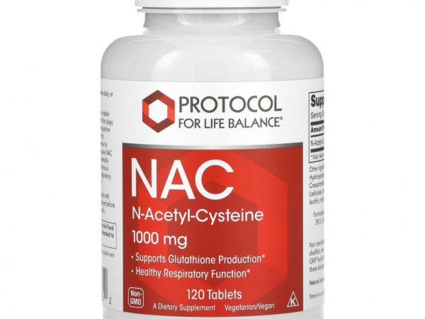 Protocol for Life Balance, NAC, 1000 мг, 120 таблеток