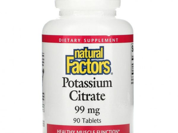 Natural Factors, цитрат калия, 99 мг, 90 таблеток