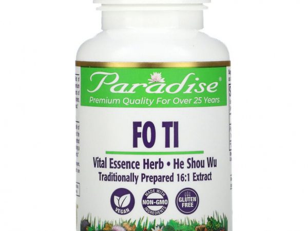 Paradise Herbs, Fo Ti, 60 вегетарианских капсул