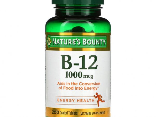 Nature's Bounty, B-12, 1000 мкг, 200 таблеток с оболочкой
