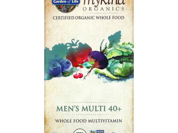 Garden of Life, MyKind Organics, мультивитамины из цельных продуктов для мужчин от 40 лет, 120 веганских таблеток