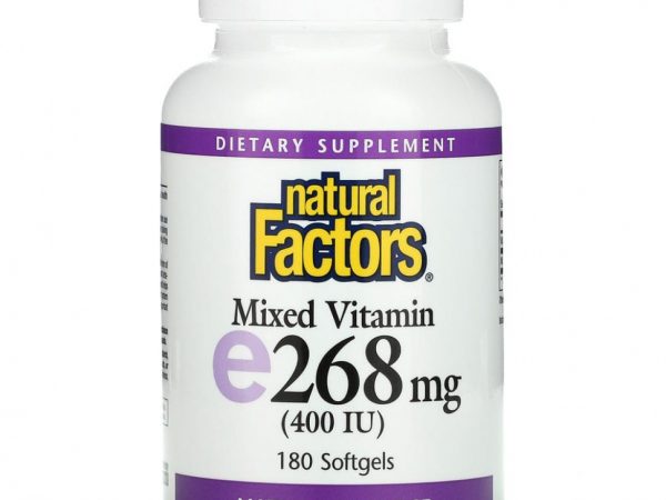Natural Factors, смесь витаминов E, 268 мг (400 МЕ), 180 капсул