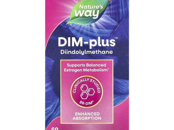Nature's Way, DIM-Plus, Метаболизм эстрогенов, 60 вегетарианских капсул