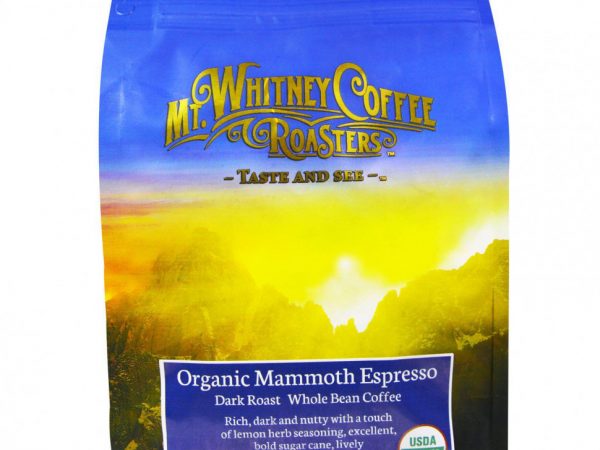 Mt. Whitney Coffee Roasters, Organic Mammoth Espresso, кофе из цельных зерен, темная обжарка, 340 г (12 унций)