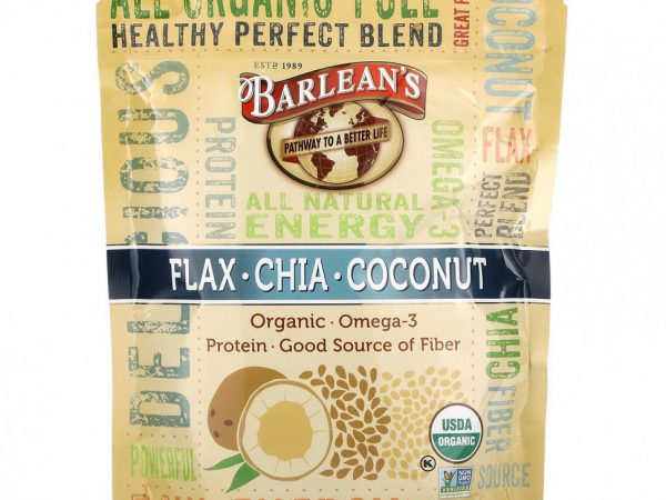 Barlean's, Raw Energy Flax-Chia-Coconut blend, 12oz pouch