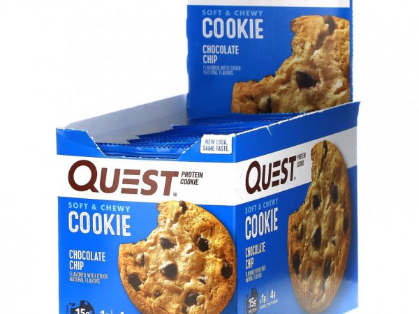 Quest Nutrition, протеиновое печенье, шоколадная крошка, 12 упаковок, 59 г (2,08 унции) каждая