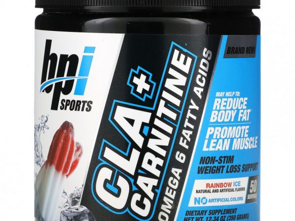 BPI Sports, КЛК + карнитин, вкус Rainbow Ice, 350 г (12,34 унции)