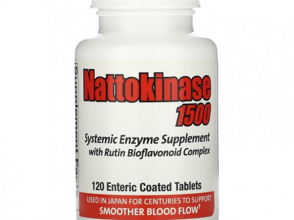 Naturally Vitamins, наттокиназа 1500, системная ферментная добавка, 120 таблеток, покрытых кишечнорастворимой оболочкой