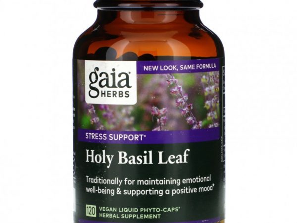 Gaia Herbs, лист базилика священного, 120 веганских капсул Liquid Phyto-Caps