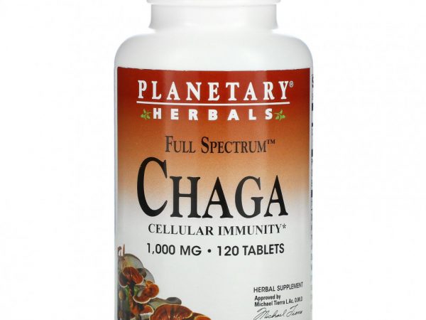 Planetary Herbals, чага полного спектра, 1000 мг, 120 таблеток