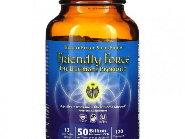 HealthForce Superfoods, Friendly Force, The Ultimate Probiotic, 50 Billion CFU, 120 Vegan Caps
