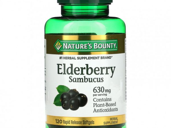 Nature's Bounty, Бузина, 210 мг, 120 капсул с быстрым высвобождением