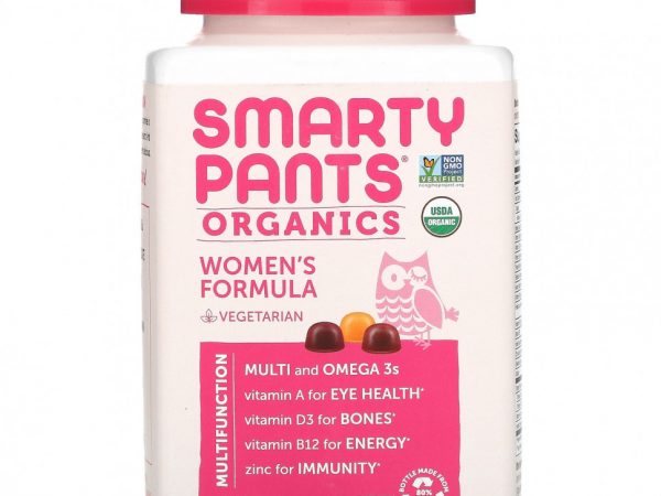 SmartyPants, Organics, Complete, комплекс для женщин, малина, лимон, лайм и виноград, 120 вегетарианских жевательных конфет