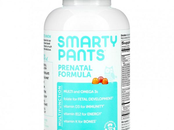 SmartyPants, предродовой комплекс, со вкусом лимона, апельсина, клубники с бананом, 120 жевательных конфет