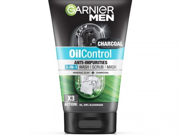 Garnier Men Scrub Mask Oil Control Anti-Impurities 3-In-1 Wash 100 Ml.