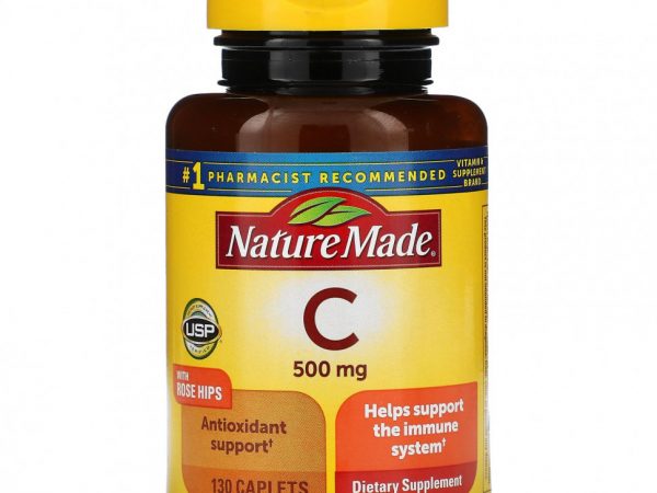 Nature Made, Витамин C с шиповником, 500 мг, 130 капсул