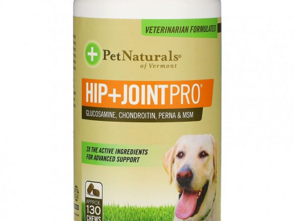 Pet Naturals of Vermont, Hip + Joint Pro, добавка для собак, 130 жевательных таблеток, 520 г (18,34 унции)