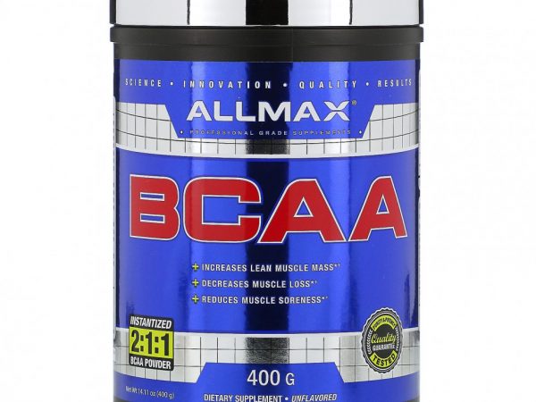 ALLMAX Nutrition, BCAA, быстрорастворимый продукт, соотношение 2:1:1, неароматизированный порошок, 400 г