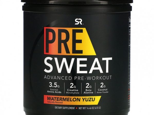 Sports Research, Pre-Sweat Advanced Pre-Workout, Арбуз юдзу, 14,46 унций (410 г)