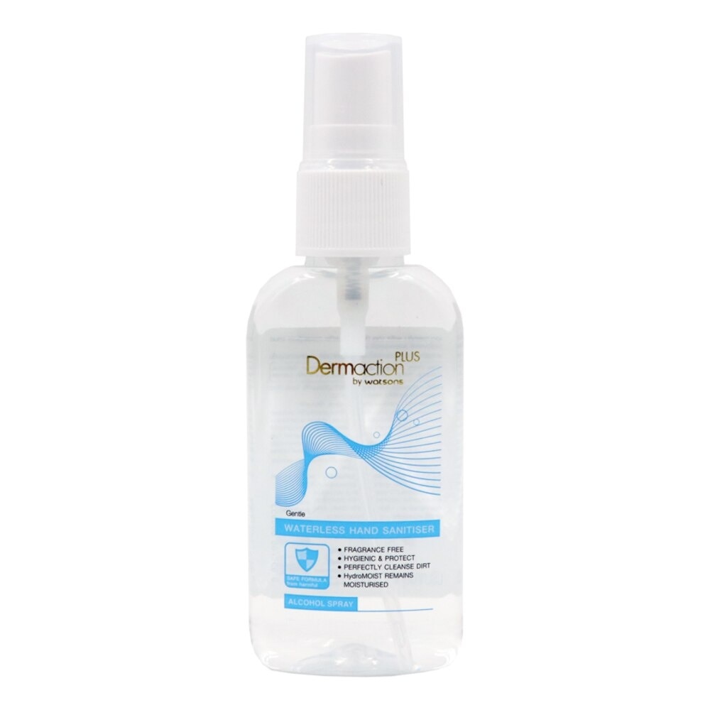 Dermaction Plus by Watsons Gentle Waterless Hand Sanitiser Alcohol Spray 50ml