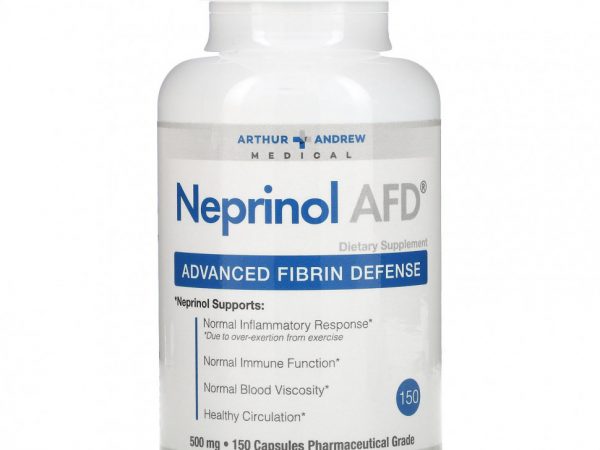 Arthur Andrew Medical, Neprinol AFD, улучшенная фибриновая защита, 500 мг, 150 капсул