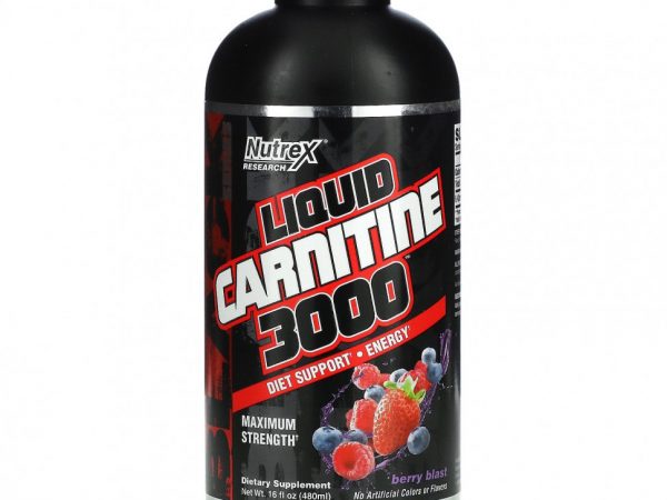 Nutrex Research, Liquid Carnitine 3000, со вкусом ягод, 473 мл (16 жидких унций)